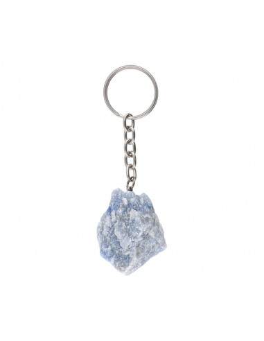 Rough Blue Quartz Key Ring