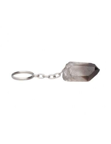 Porte-clés en quartz fumé brut