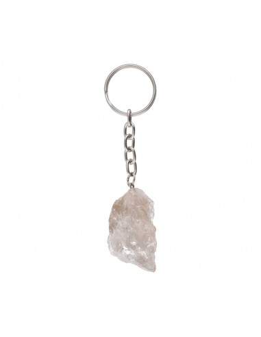 Porte-clés en quartz fumé brut