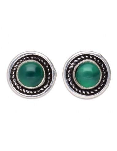 Silver Plated Dyed Green Agate...