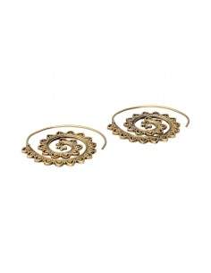 Brincos pequenos em bronze com espiral de filigrana 2