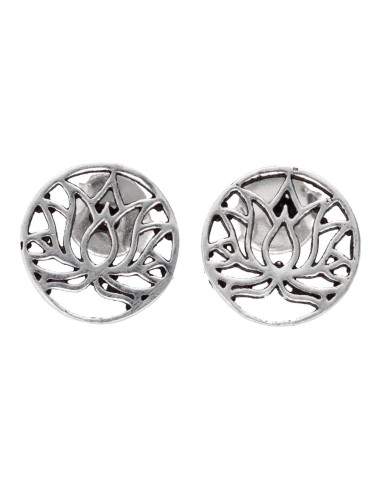 Pendientes Flor de Loto Baño de Plata...