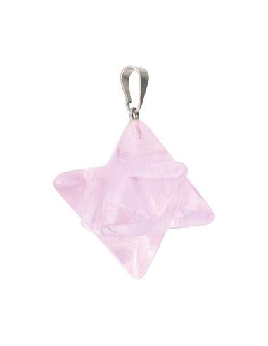 Pingente de Quartzo Rosa Merkaba