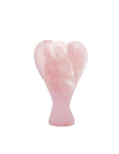 Anges sculptés en quartz rose