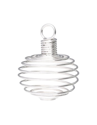 Large Silver Plated Cage Pendant