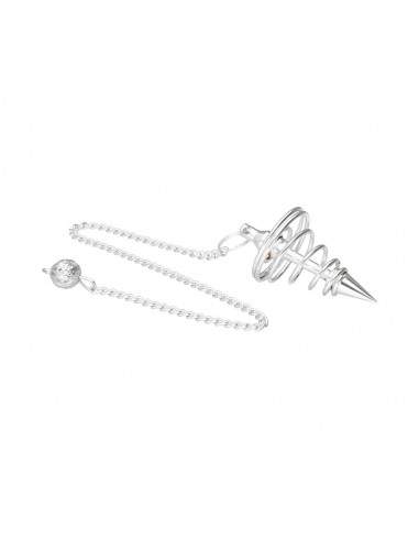 Silver Plated Spiral Pendulum (PEND14)