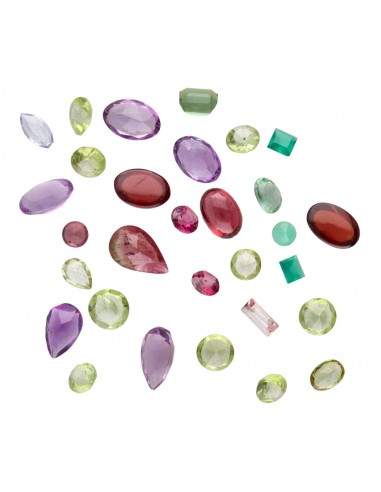 Faceted Mix Minerals Cabochons (30 pcs.)