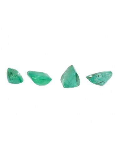 Faceted Emerald cabochons (4 pcs.)