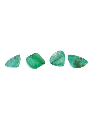 Faceted Emerald cabochons (4 pcs.)
