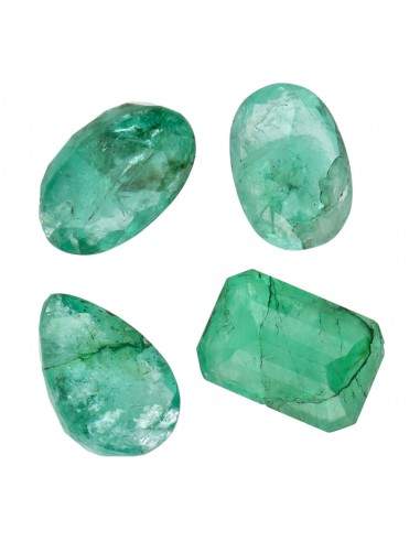 Faceted Emerald cabochons (4 pcs.)