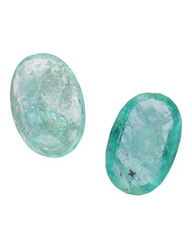 Faceted Emerald cabochons (2 pcs.)