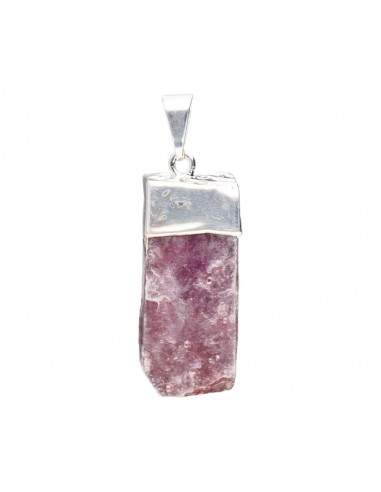 Silver Plated Rough Mica Pendant