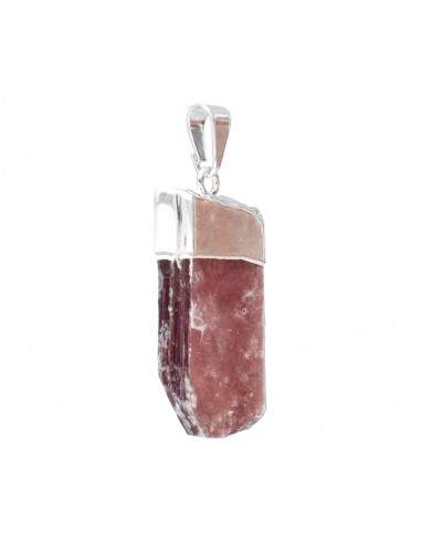 Silver Plated Rough Mica Pendant