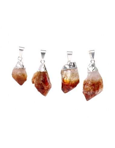 Rough Heated Citrine Point Pendant in...
