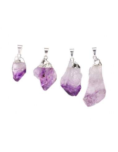 Silver Plated Rough Amethyst Point...