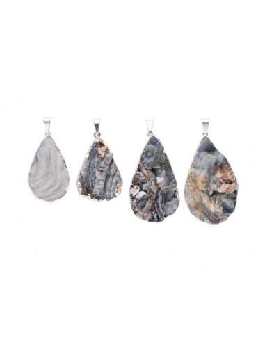 Silver Plated Crystallized Chalcedony...