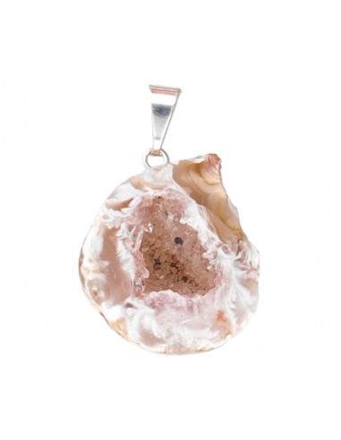 Agate Geodin Pendant - Prateado
