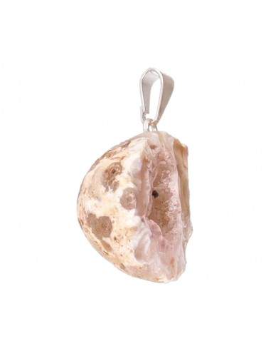 Agate Geodin Pendant in Silver Plating