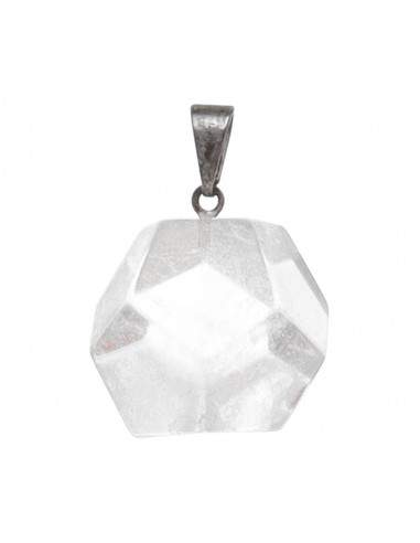 Pendentif dodécaèdre en quartz clair...