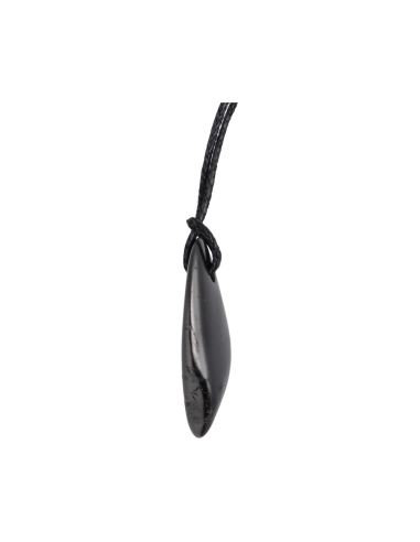 Rhodium plated shungite pendant