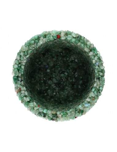 Large Green Quartz Chip Candle Holders