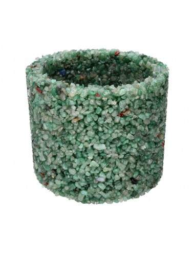 Large Green Quartz Chip Candle Holders