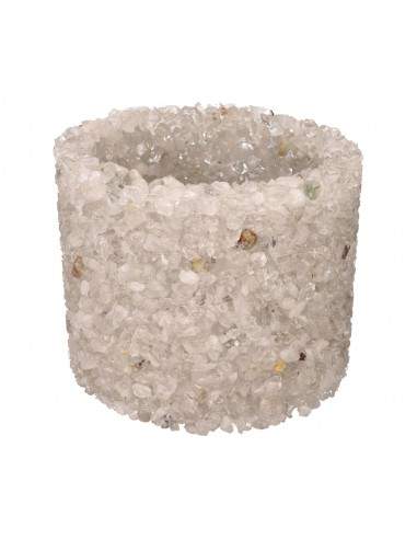 Large Quartz Chip Candle Holders