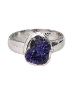 Bague d'azurite en argent...