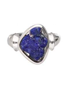 Bague d'azurite en argent...