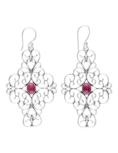 Garnet in Silver Plating Earrings...