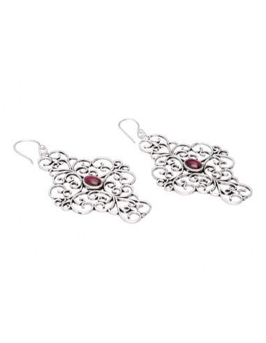 Garnet in Silver Plating Earrings...