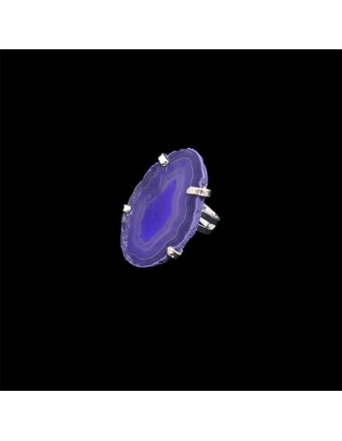 Silver Plated Dyed Lilac Agate Ring