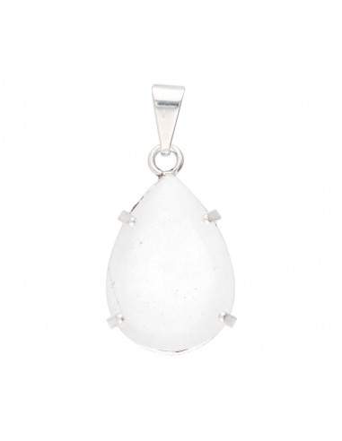 Small Quartz Drop Pendant in Silver...