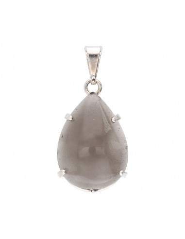 Smoky Quartz Small Drop in Silver...