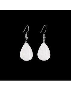Milky Quartz Drop in Silver...