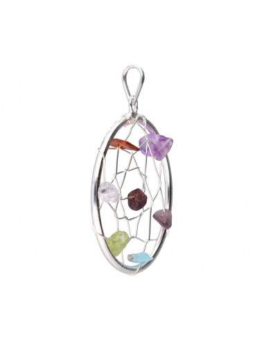 Star with Chakras Dreamcatcher Pendant