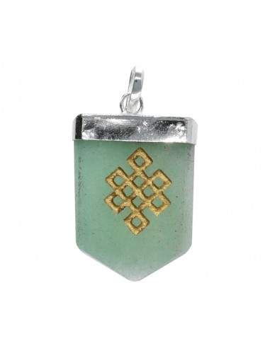 Green Quartz Infinity Knot Pendant in...