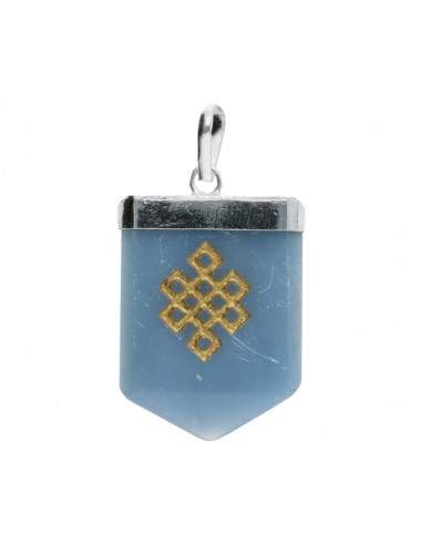 Blue Quartz Infinity Knot Pendant in...