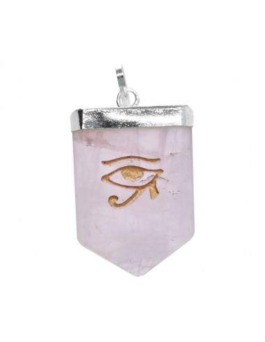 Silver Plated Rose Quartz Horus Eye...