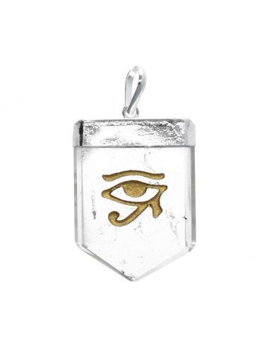 Silver Plated Horus Eye Quartz Pendant