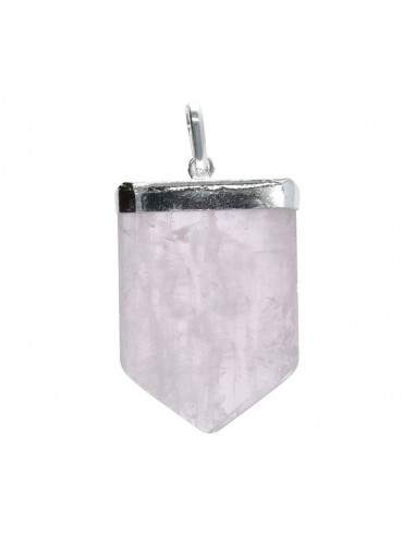 Pendentif Om en quartz rose plaqué...