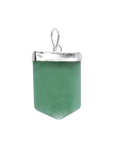 Om Green Quartz Pendant in Silver...