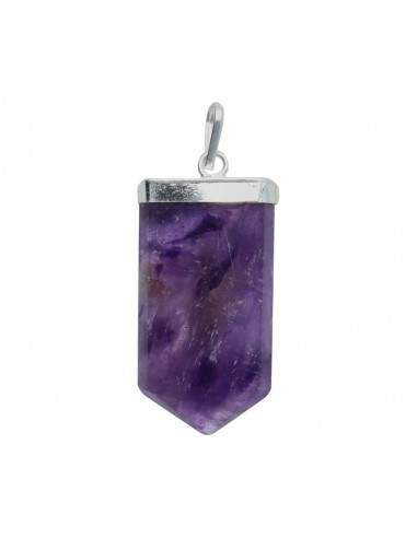 Silver Plated Triskel Amethyst Pendant