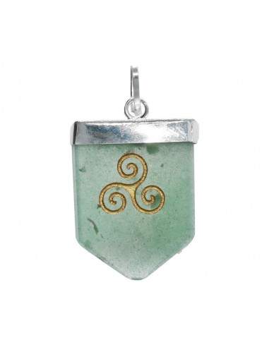Triskel Green Quartz Pendant in...