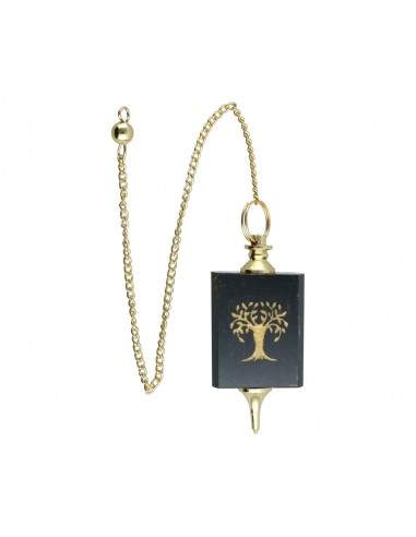 Black Jasper Pendulum with Tree of...