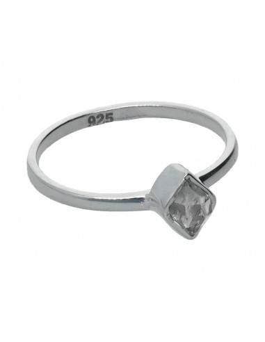 Bague en argent 925 Mini Herkimer Quartz