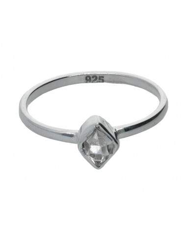 Bague en argent 925 Mini Herkimer Quartz