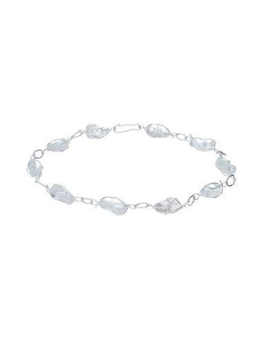 Pulseira laminada de banho de prata