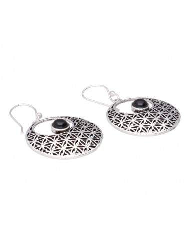 Silver Plated Onyx Earrings (P1)