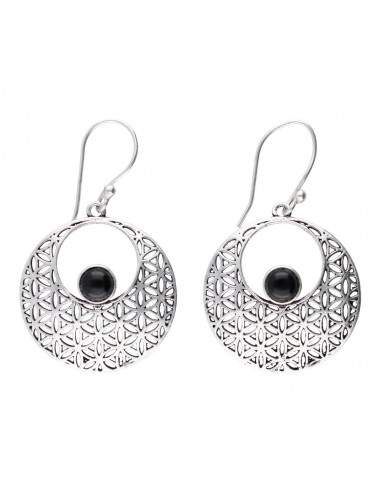 Silver Plated Onyx Earrings (P1)
